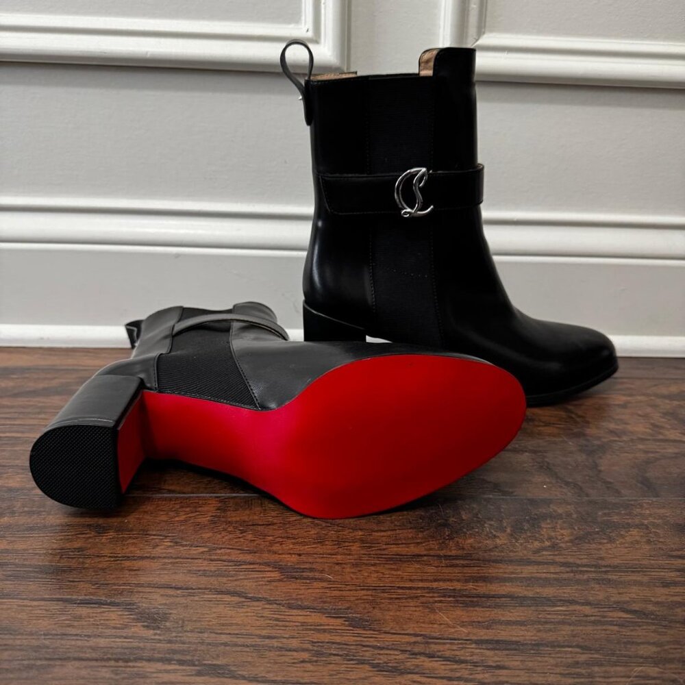 Red Bottom CL Chelsea Booty Mid Heel Ankle Boot